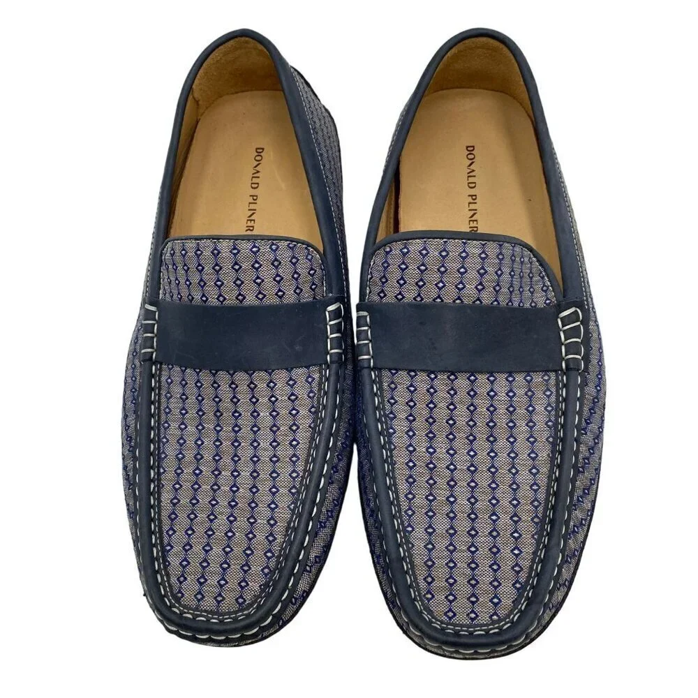Donald Pliner Volar Printed Driver Notched Vamp and Topstitched Men's Size 10.5